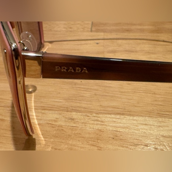 Prada Coral Pink and Brown Cat-eye Sunglasses BRAND NEW! - Picture 5 of 9